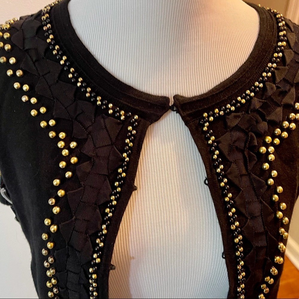 Milly Of New York Beaded Bolero Style Sweater in Black - Picture 6 of 12